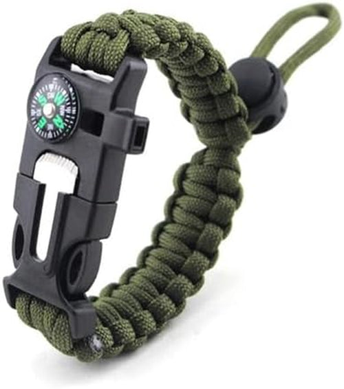 5-In-1 Survival Bracelet | 550 Paracord Bracelet with Compass, Emergency Whistle & Fire Starter | Adjustable 3.2M Bracelet for Camping, Hiking & Bushcraft