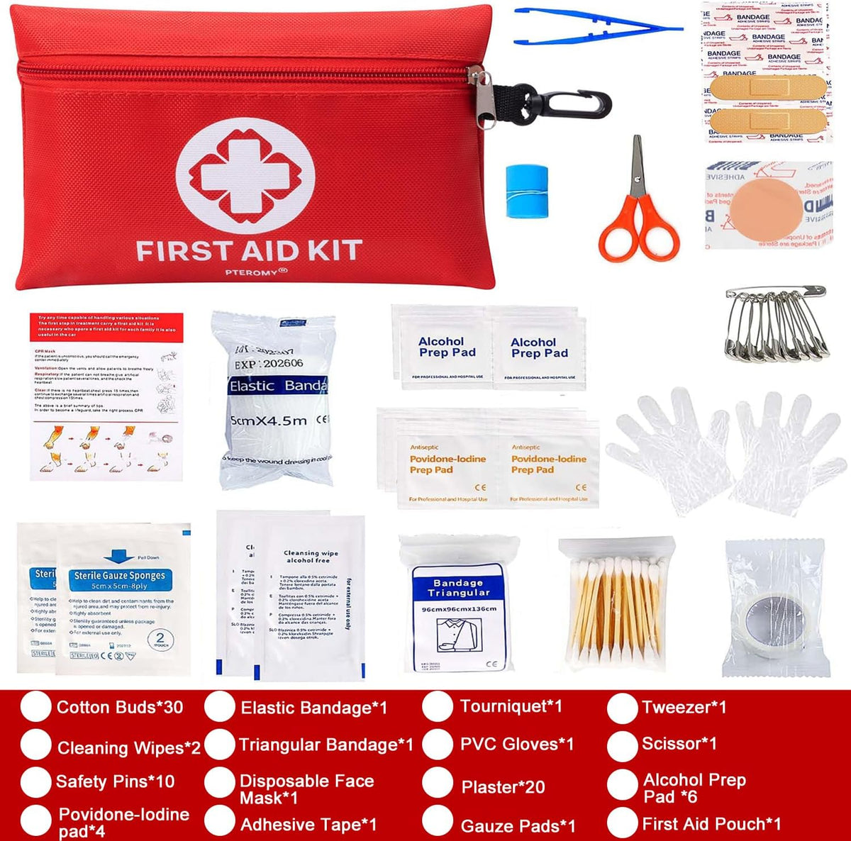 First Aid Kit, Travel Size Portable Emergency Medical Kit