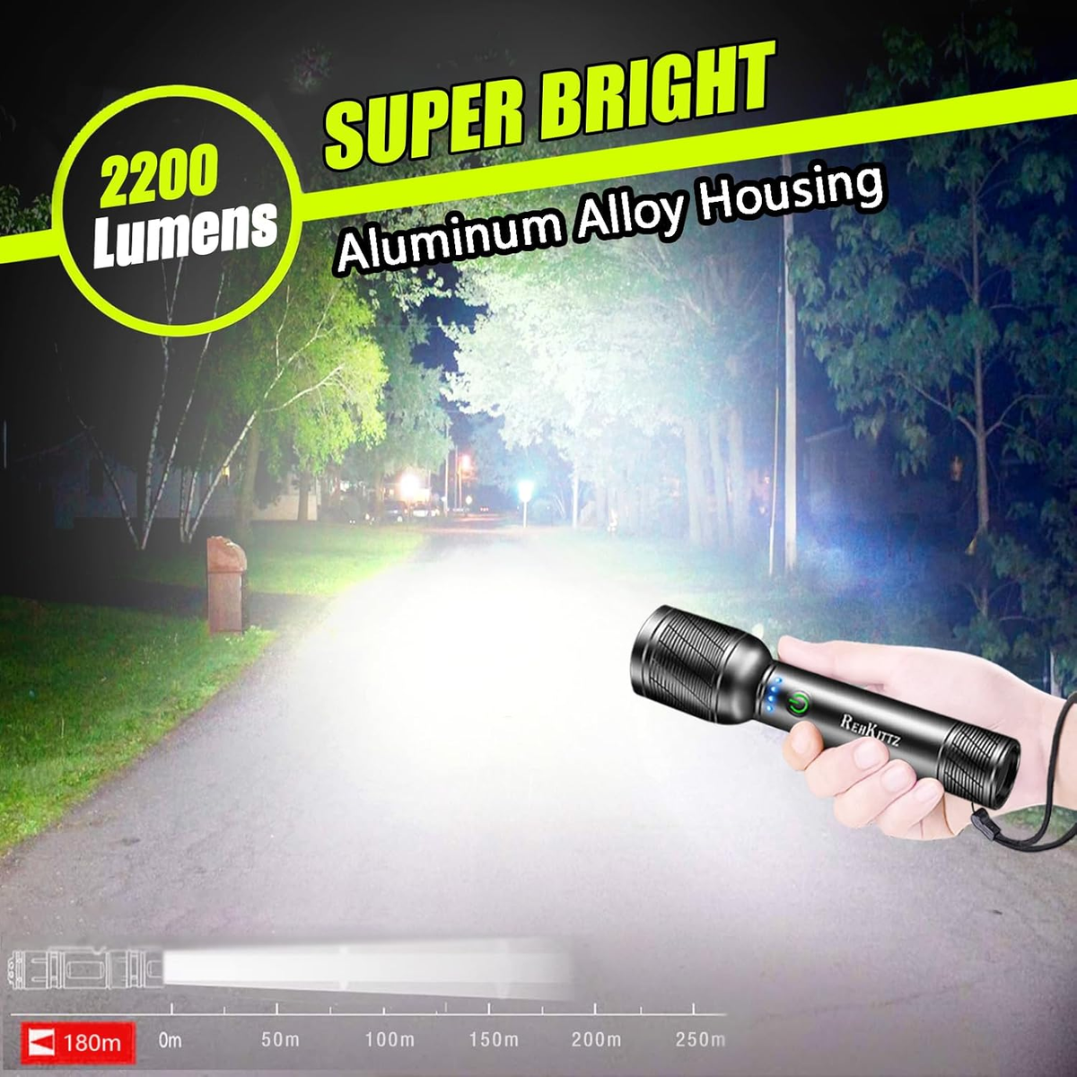 2200LM Rechargeable LED Torch