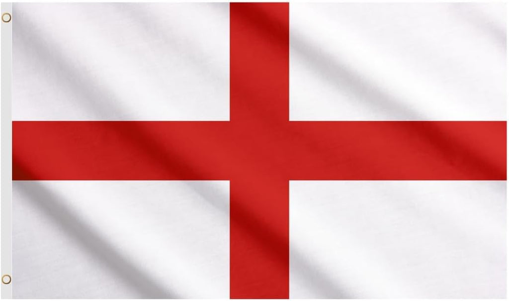 1X Large St George'S Cross Flag England Flag - 5FT X 3FT Double Stitched Premium Quality Polyester English Banner with Metal Eyelets for Sports & National Events