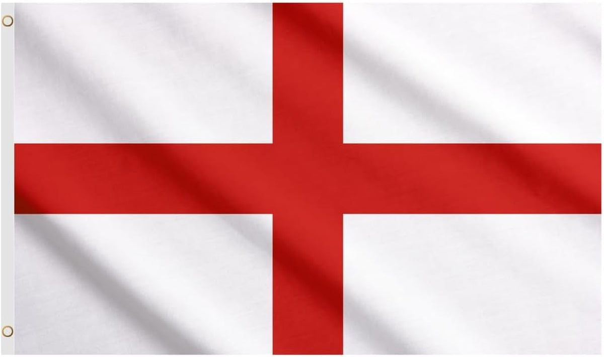 1X Large St George'S Cross Flag England Flag - 5FT X 3FT Double Stitched Premium Quality Polyester English Banner with Metal Eyelets for Sports & National Events