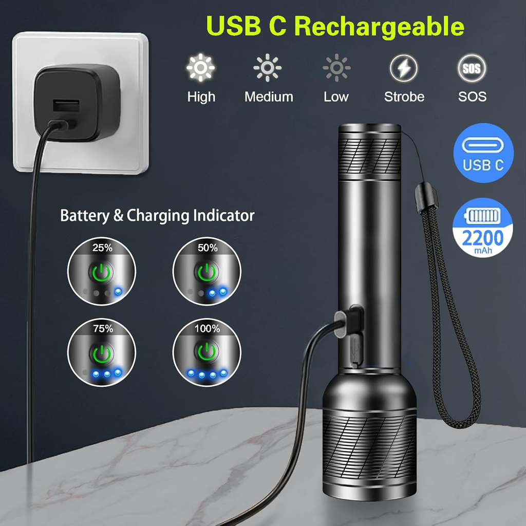 2200LM Rechargeable LED Torch