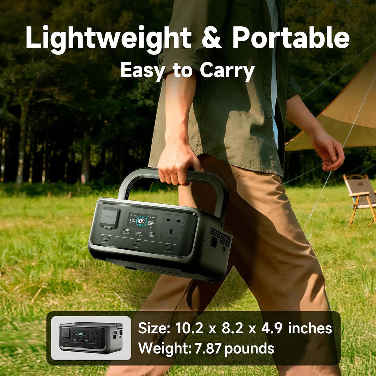 VOLIX P300 Portable Power Station, 256Wh/300W Lifepo4 Battery