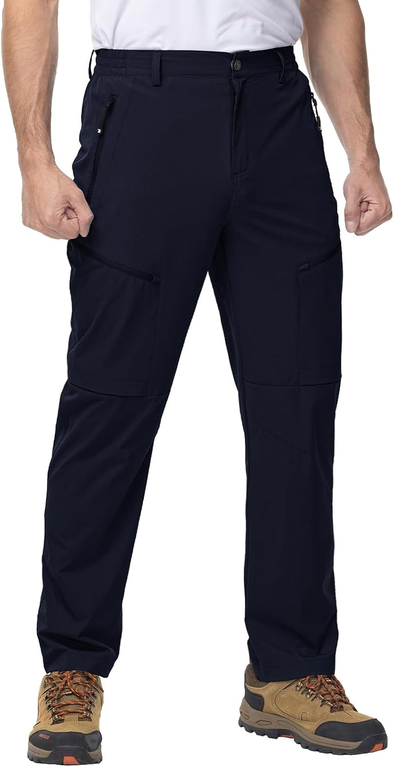 Men'S Lightweight Hiking Trousers with 5 Zip Pockets