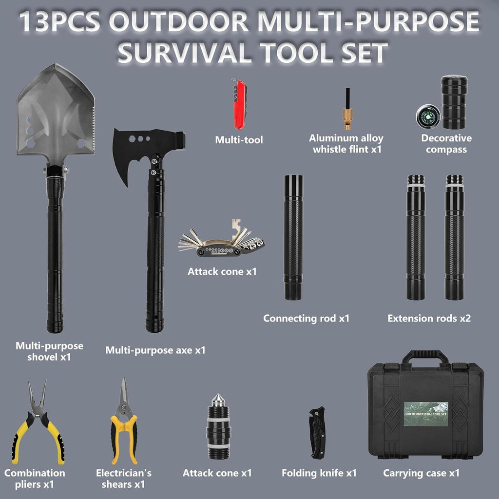 13PCS Survival Kit Camping Tools - Survival Gear and Equipment