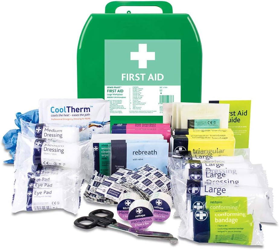 Large Premium BS8599-1 Compliant (Low Risk High Risk) First Aid Kit - First Aid Kit for Injuries Green
