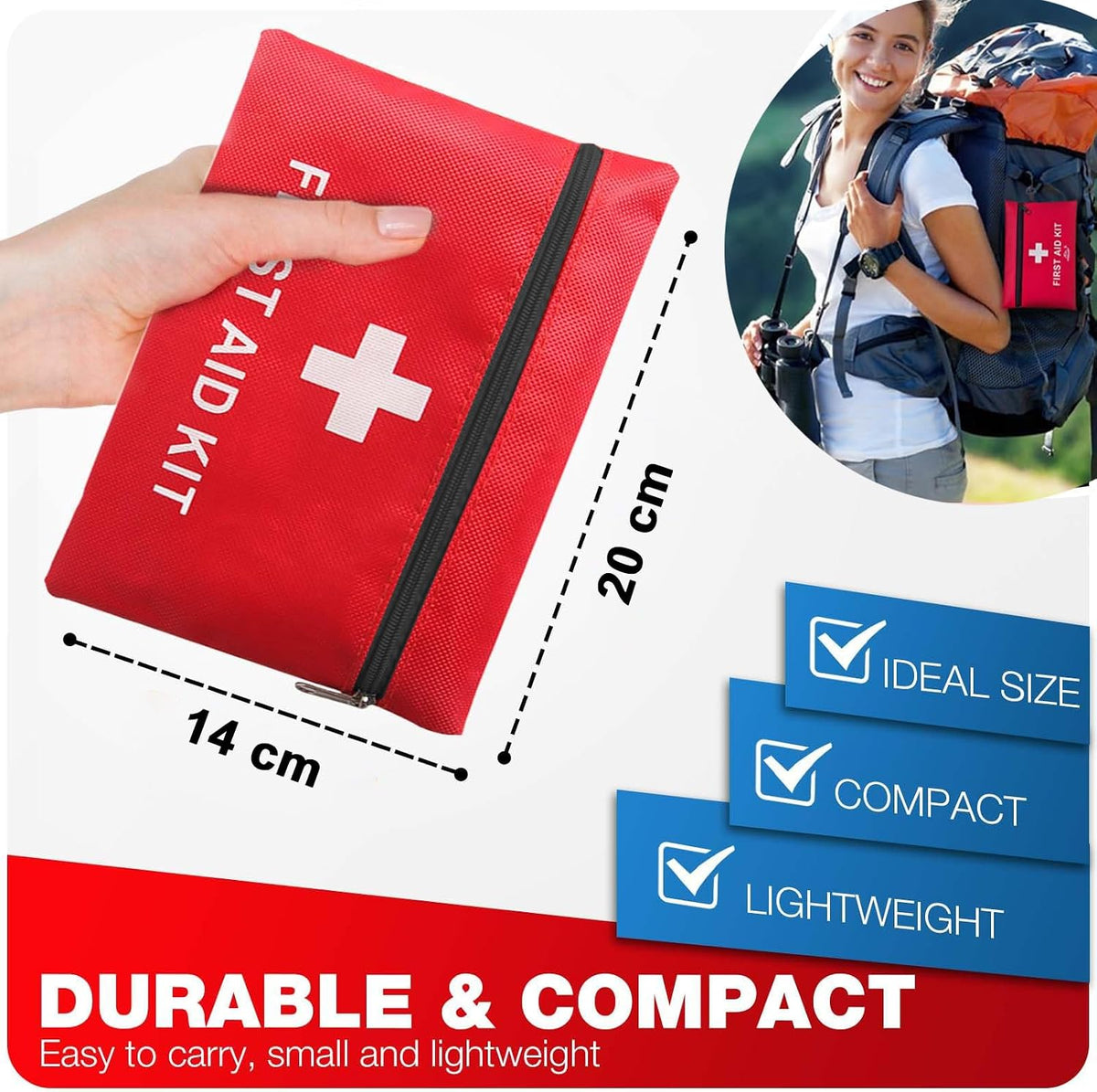 First Aid Kit, Travel Size Portable Emergency Medical Kit