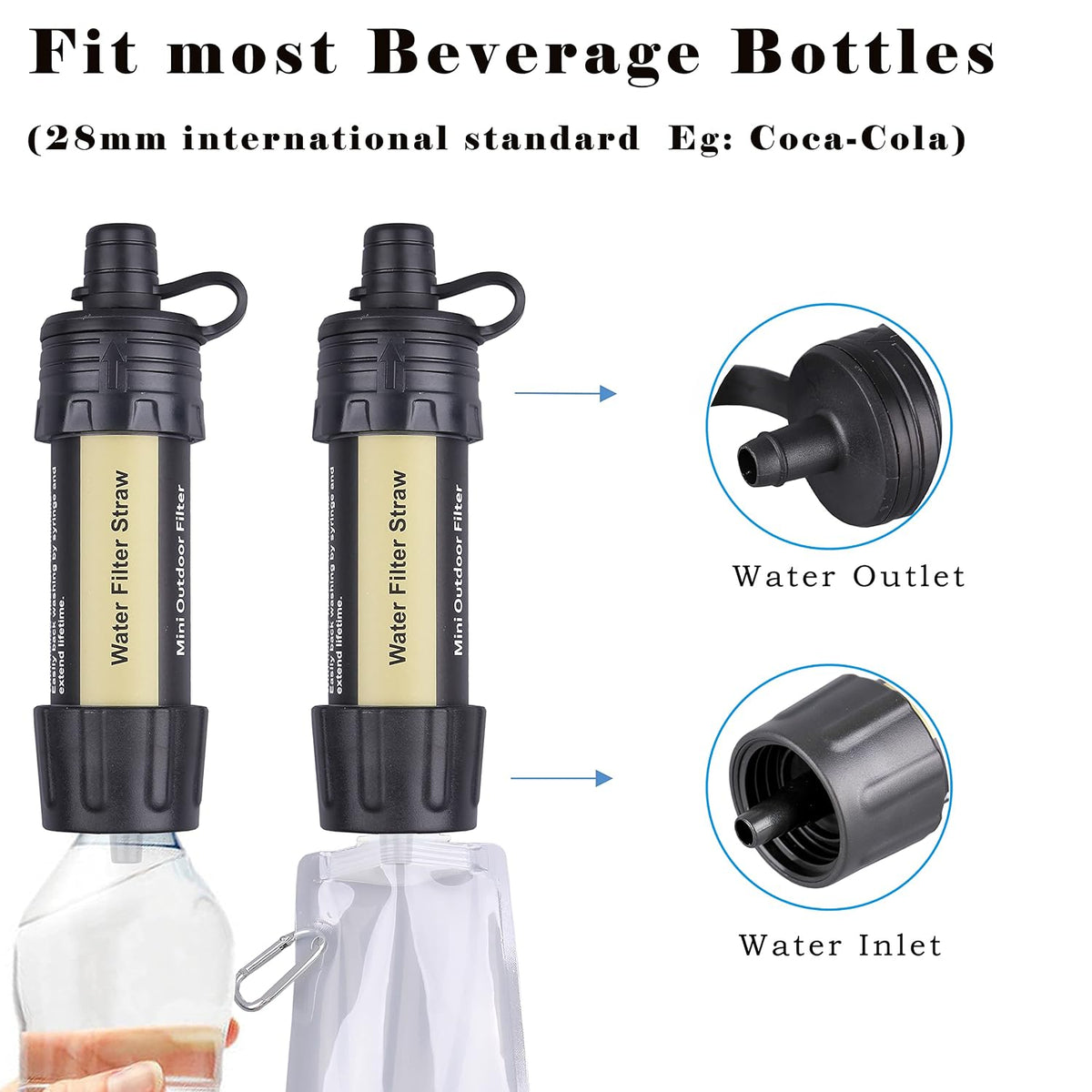 Mini Water Filter Straw, 0.01 Micron, Emergency Gear Outdoors